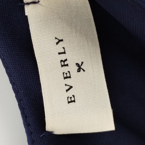 Everly navy blue spaghetti strap zip up mini dress size medium lined - Picture 5 of 6